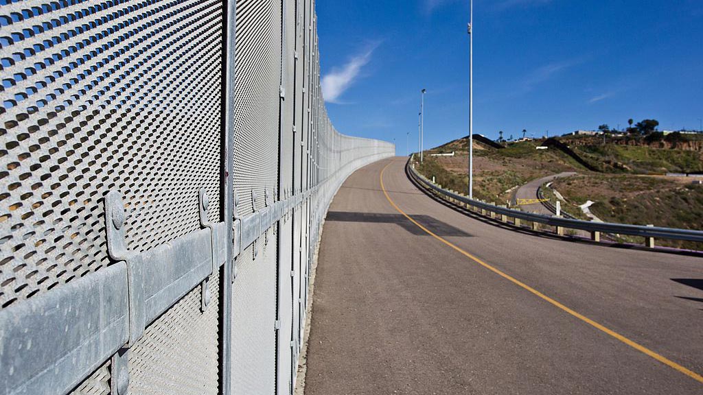 Border fence between the US and Mexico